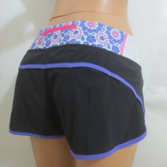 lululemon athletica Pants - Lululemon Speed Up Run Shorts Black / Purple 10